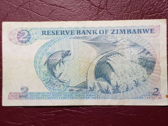 1994 Harare Zimbabwe 2 Dollar Note - Leonard Ladislas Tsumba Governor