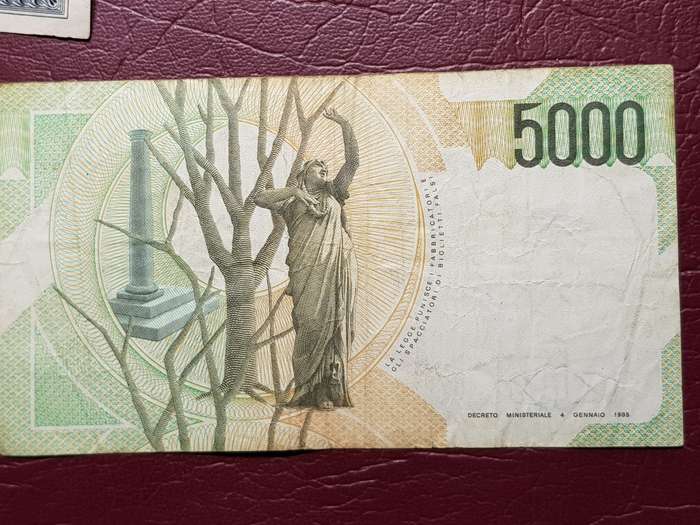Italy 5000 Lire Bellini