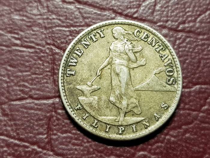 1944 Philippines Silver 20 Centavos