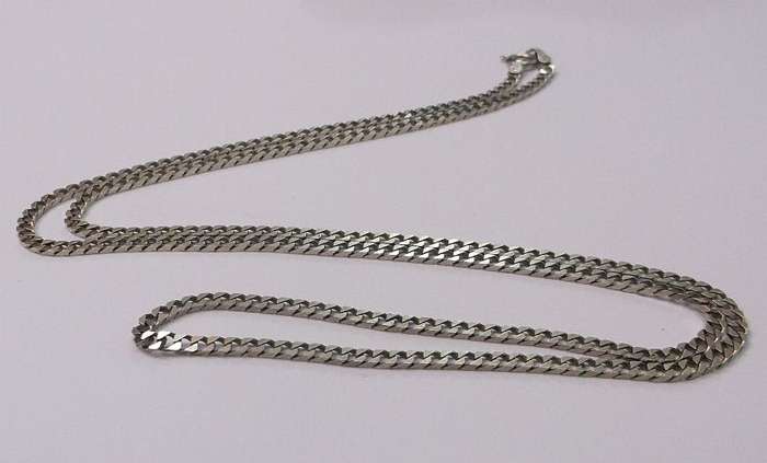 AN AWESOME GREAT QUALITY EXTRA LONG GENUINE STERLING SILVER NECKLACE ....SO COOL !!