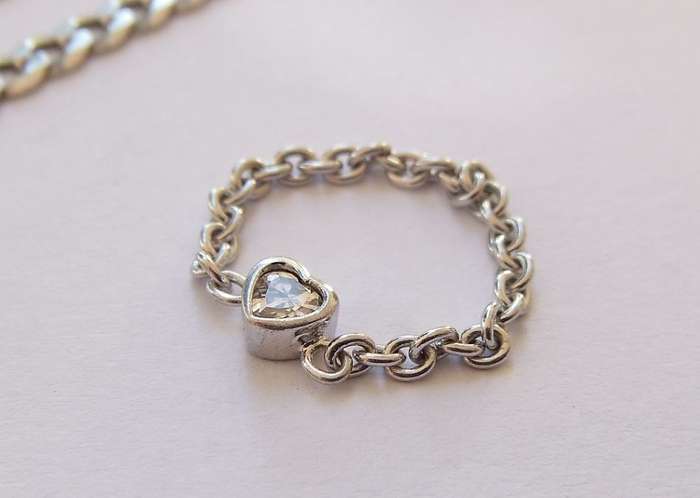 RARELY SEEN !! A STERLING SILVER DESIGNER CHAIN RING PLUS A STERLING SILVER BRACELET !! SWEET DEAL !