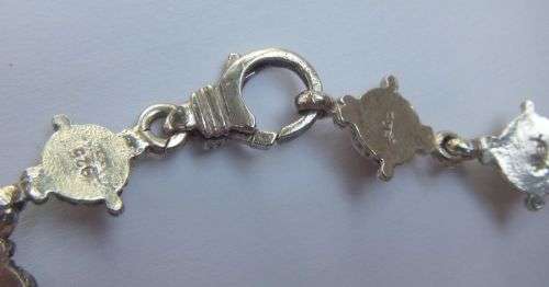 WOW !! AN EXQUISITE VINTAGE SOLID STERLING SILVER BRACELET SET WITH LOTS OF CABOCHON GEMSTONES !!