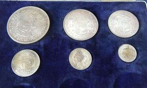 PaperWave ONLY !!  INCOMPLETE 1948 UNION OF SOUTH AFRICA PROOF COIN SET - , LOTSA SILVER