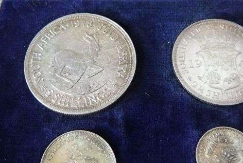 PaperWave ONLY !!  INCOMPLETE 1948 UNION OF SOUTH AFRICA PROOF COIN SET - , LOTSA SILVER