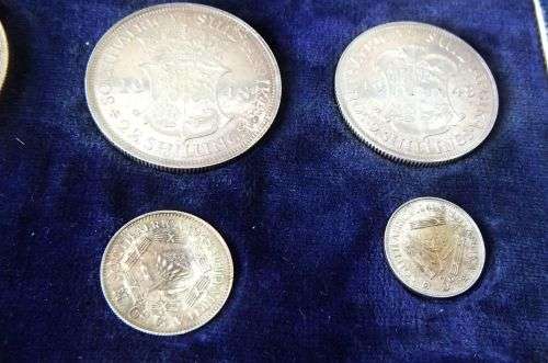 PaperWave ONLY !!  INCOMPLETE 1948 UNION OF SOUTH AFRICA PROOF COIN SET - , LOTSA SILVER
