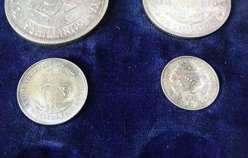 PaperWave ONLY !!  INCOMPLETE 1948 UNION OF SOUTH AFRICA PROOF COIN SET - , LOTSA SILVER