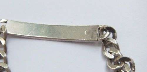 LAST OF THE HEAVIES !! A STRONG EXTRA SOLID STERLING SILVER IDENTITY BRACELET !! BID TO WIN !!