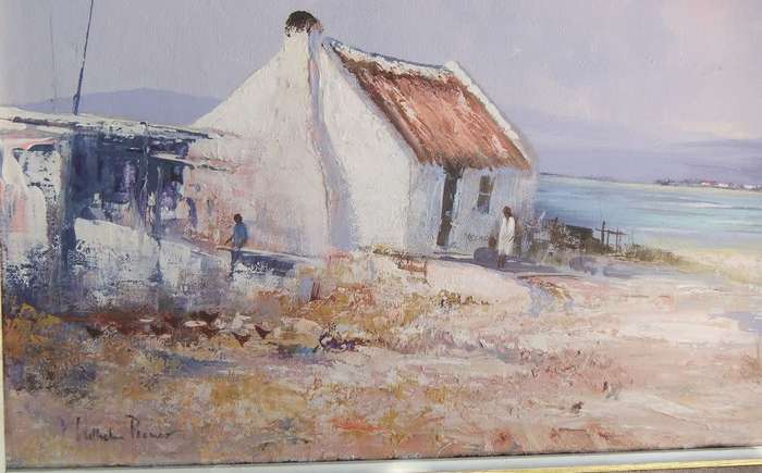 HIGH VALUE !! A LARGE ORIGINAL OIL ON BOARD SEASCAPE PAINTING BY WELL KNOWN ARTIST WILHELM PLONER !!