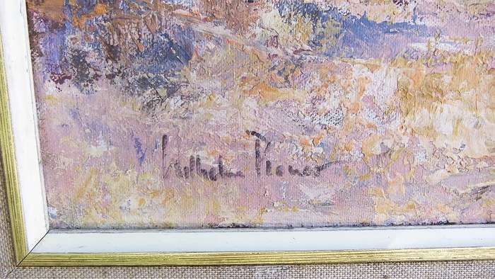 HIGH VALUE !! A LARGE ORIGINAL OIL ON BOARD SEASCAPE PAINTING BY WELL KNOWN ARTIST WILHELM PLONER !!