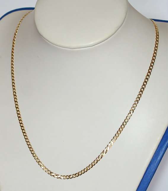 9k / 9ct gold oval curb CHAIN: 3mm wide, 65cm