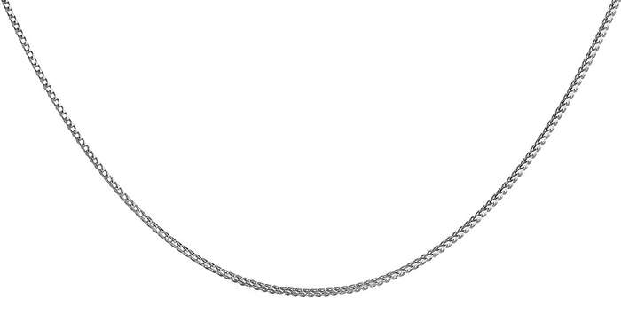 9k / 9ct white gold CHAIN: square franco, 1.1mm wide, 45cm