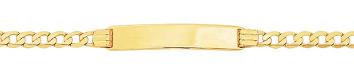 9k / 9ct gold ID BRACELET: 5.2mm wide, 21cm