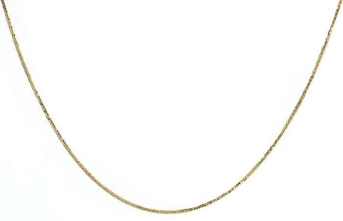 18k / 18ct gold CHAIN: Wheat or Spiga link, 0.9mm wide, 42cm
