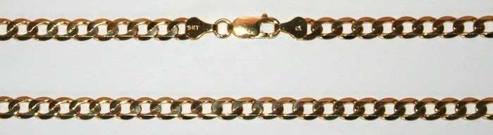 9k / 9ct gold oval curb CHAIN: 6.8mm wide, 60cm
