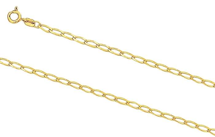 9k / 9ct gold CHAIN: long link, 2.2mm wide, 50cm