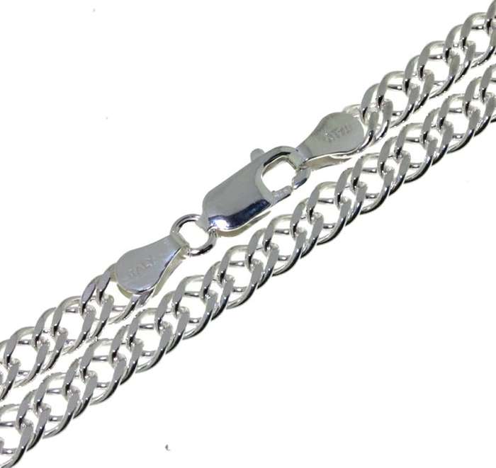 Double rombo CHAIN: 4.6mm wide, 45cm, sterling silver  GLAMOROUS