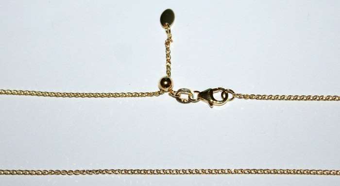 9k / 9ct gold Spiga / Wheat CHAIN: 0.9mm wide, adjustable to 50cm, oval disc end