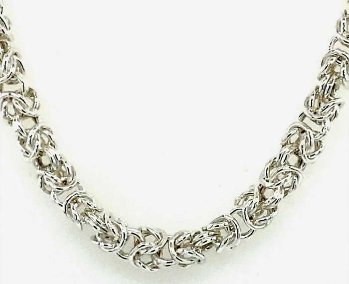Sterling silver Byzantine CHAIN: 3.6mm wide, 45cm