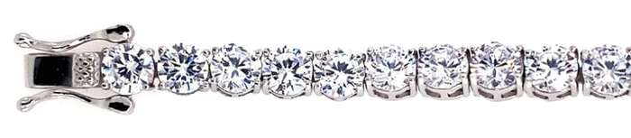 Tennis BRACELET: CZ  simulated diamonds, sterling silver, 5.2mm wide, 19cm