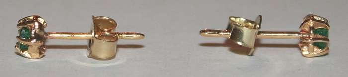 19.2k / 19.2ct Portuguese rose gold & Emerald stud EARRINGS. Ready for you. Last pair!
