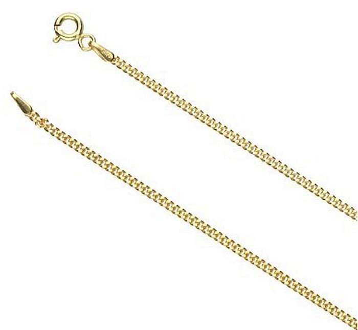 9k / 9ct gold cut curb CHAIN: 1.8mm wide, 45cm