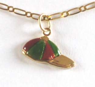 9k / 9ct gold & enamel CAP Pendant / Charm. Ready for you. Last one!