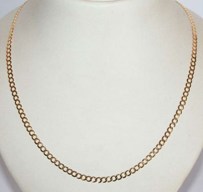 9k / 9ct gold Curb CHAIN: 3.8mm wide, 50cm