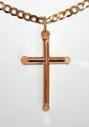 9ct gold Cross: large, plain & elegant