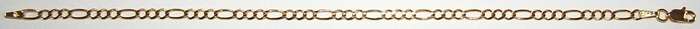 9k / 9ct gold BRACELET: 3+1 Figaro Larga, 3.2mm wide, 21cm. Ready for you. Last one!