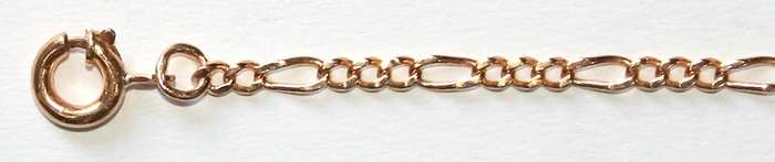 19.2k / 19.2ct Portuguese rose gold BRACELET: 3+1 Figaro, 2.2mm, 22cm. Ready for you. Last one!