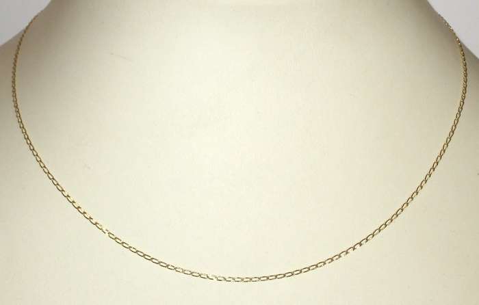 9k / 9ct gold CHAIN: long link, 1.2mm wide, 45cm