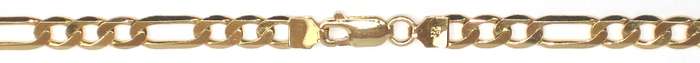 3+1 Figaro BRACELET: 6mm wide, 22cm. Solid 9ct gold. READY for you