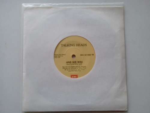 Talking Heads - And she was  ( 1985 SA released  7`  45 RPM single )