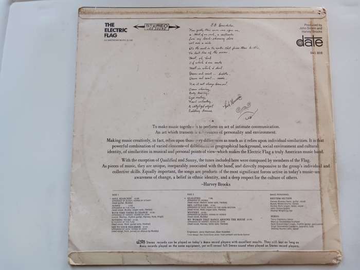 The Electric Flag - An American Music Band  ( Rare 1968 SA released LP album )