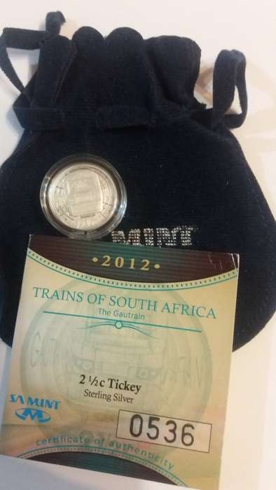 2012 PROOF SILVER TICKEY GAUTRAIN