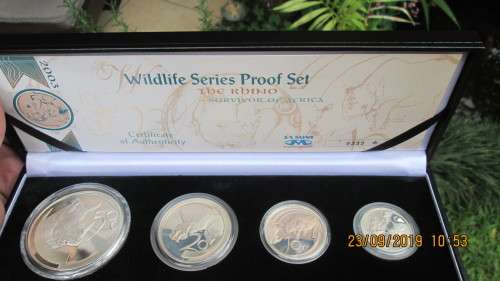 HIGHLY COLLECTIBLE 2003 RHINO PROOF SILVER SET WILDLIFE SERIES