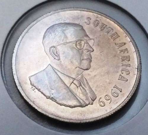 1969 RSA SILVER R1 (Afrikaans & English - Eben Donges) (Uncirculated) (BID PER COIN TO TAKE BOTH)