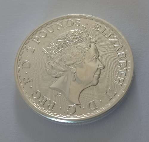 1oz Fine Silver 2021 bullion coin: BRITANNIA with Queen (in GRC Mint certificate) - FOUR TO BUY!