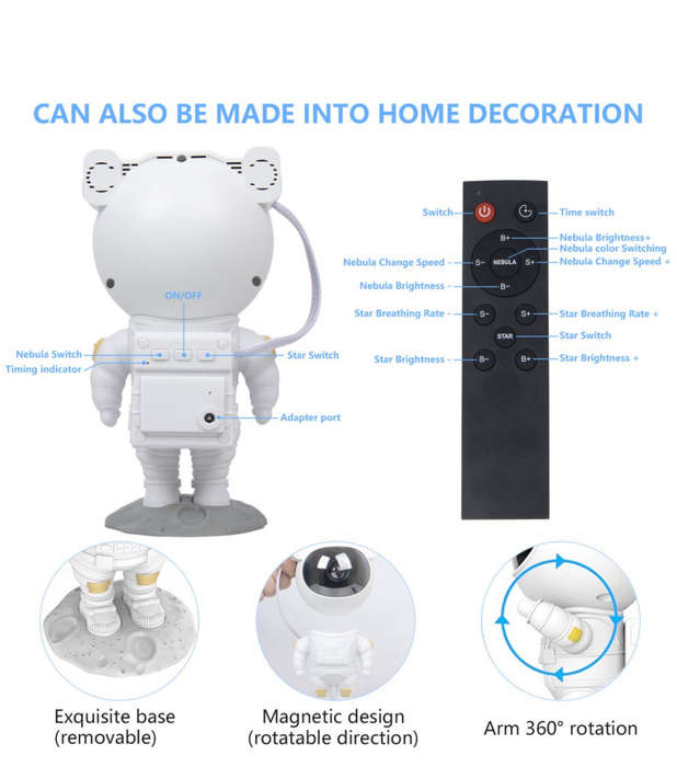 Astronaut Galaxy Sky Night Light Starry Projector with Remote Control