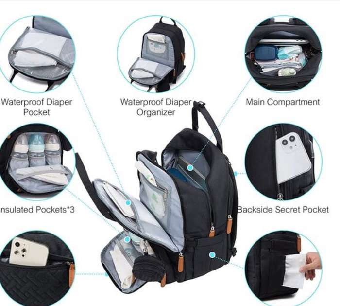 Multi-functional baby diaper bag & Bed
