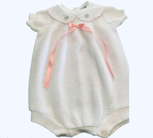 BABYGROW - BABY - 6/12 MONTHS - WHITE AND PINK