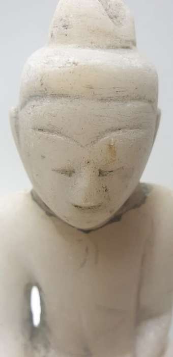 Burmese Alabaster Carved Shan Buddah Statue.