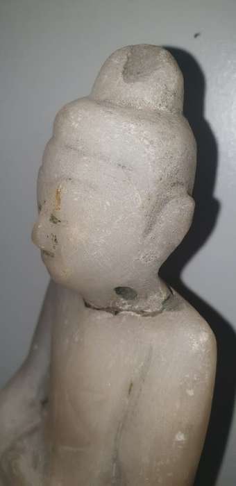 Burmese Alabaster Carved Shan Buddah Statue.