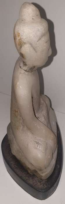 Burmese Alabaster Carved Shan Buddah Statue.