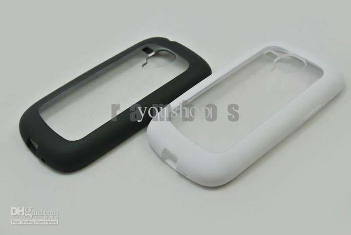 Transparent back Cover with Soft TPU Bumper for Samsung Galaxy S4 Mini BLACK + Free Screen Guard
