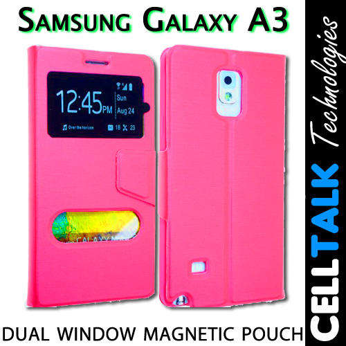 Samsung A3 Dual Window Cover Case **PINK**