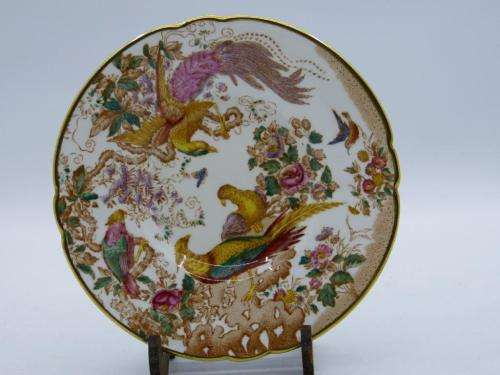 ROYAL CROWN DERBY DEMI TASSE AND SAUCER HAND PAINTED IN THE OLDE AVESBURY PATTERN A 73.