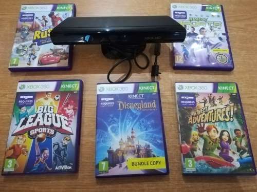 xbox 360 Kinect Camera + 5 Kinect Games