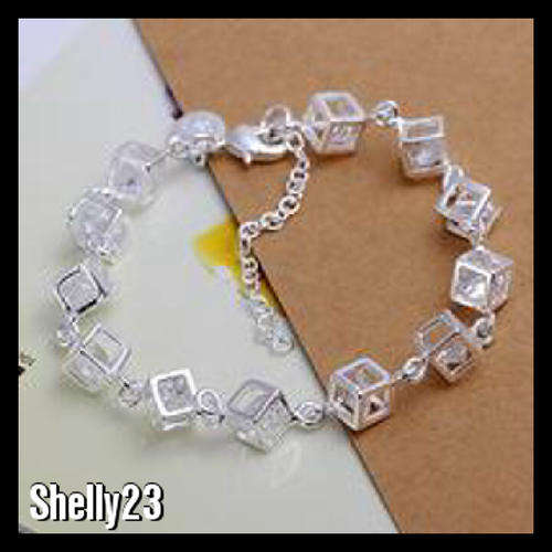 925 SILVER BOX BRACELET with 2.8CT CZ DIAMONDS**In Stock**