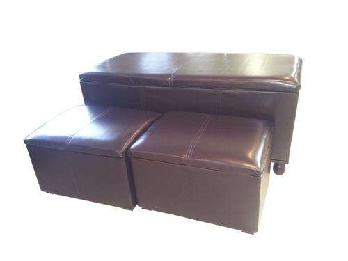 Cottonfields 3-in-1 Faux Leather Storage Ottoman